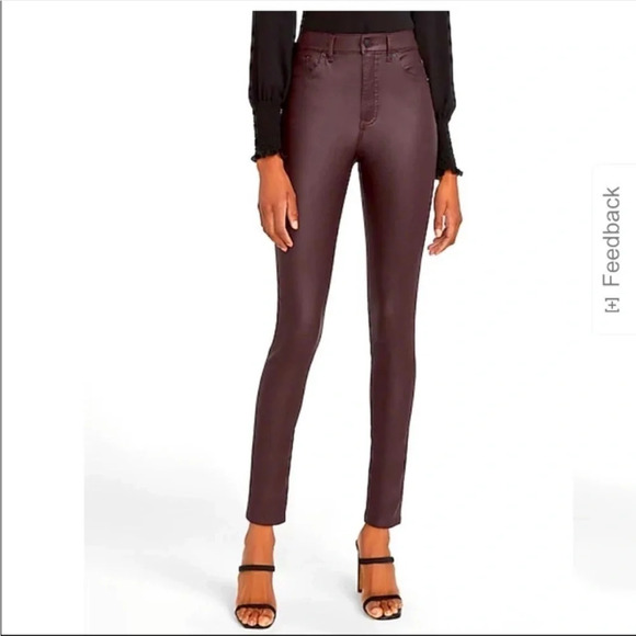 Express burgundy coated legging pants - Picture 1 of 7